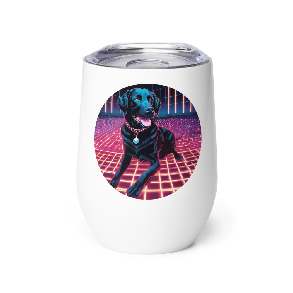 PugMug Custom Black Labrador Retriever Wine Tumbler
