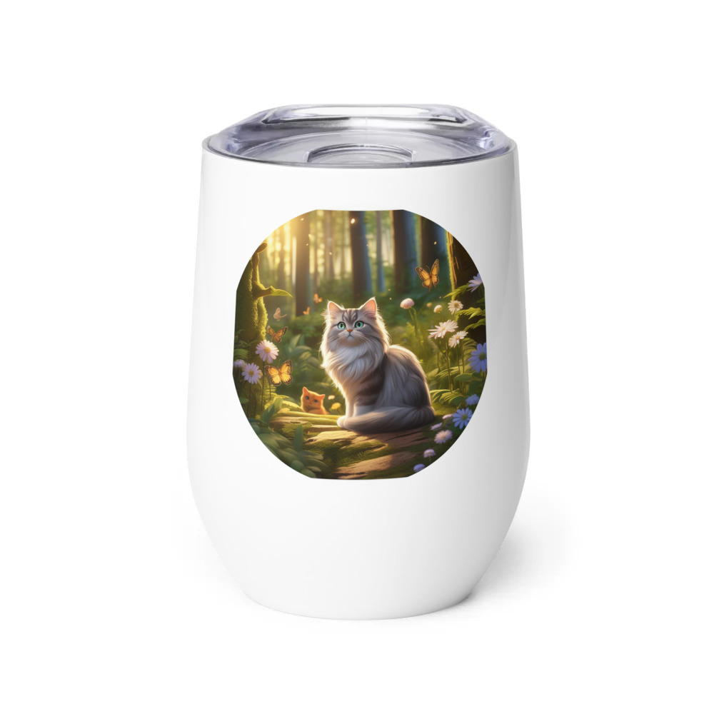 PugMug Custom Tabby Persian Cat Wine Tumbler