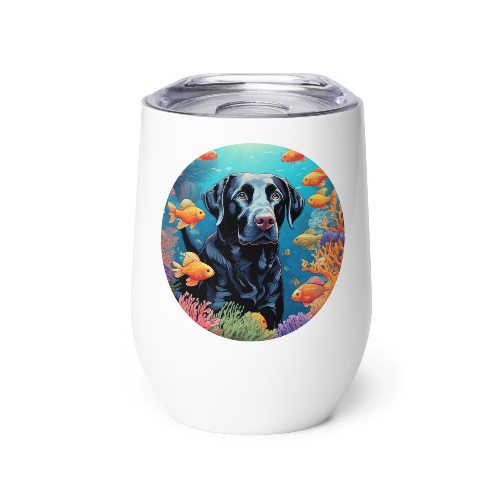 PugMug Custom Black Labrador Retriever Wine Tumbler