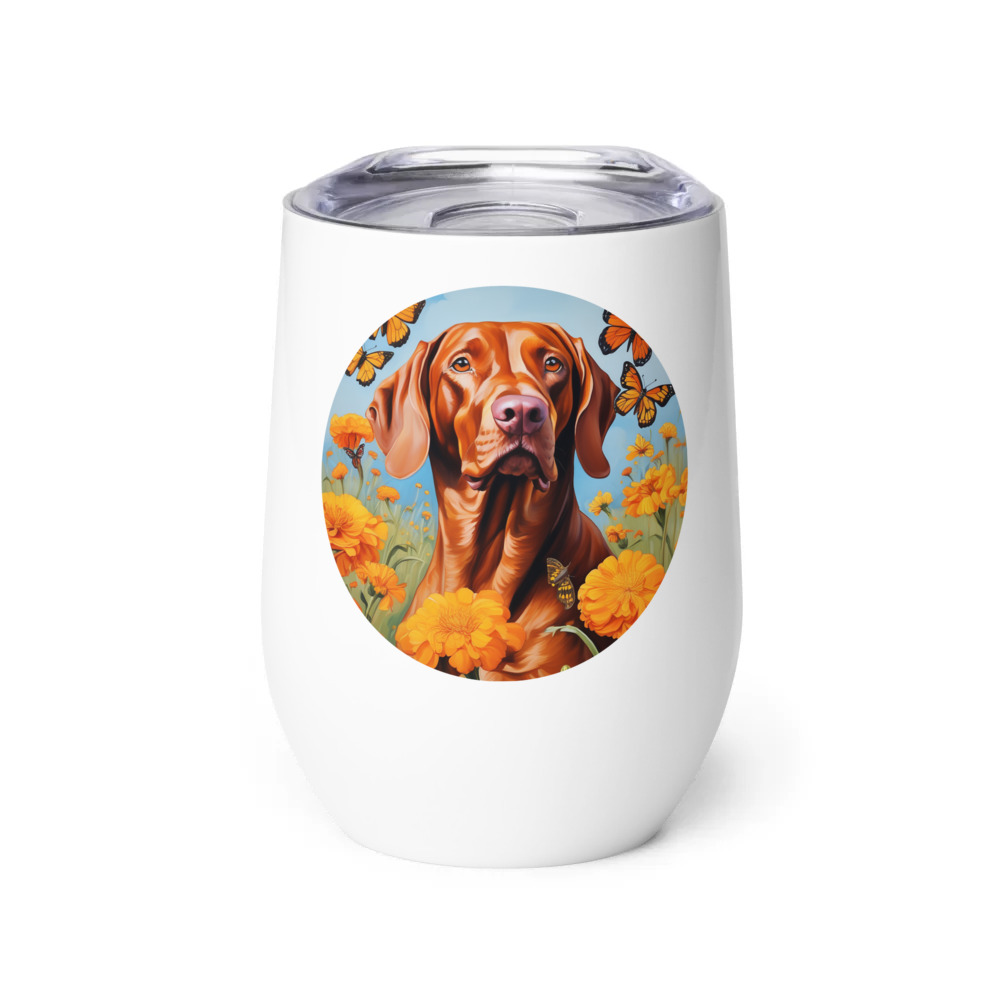 PugMug Custom Vizsla Wine Tumbler