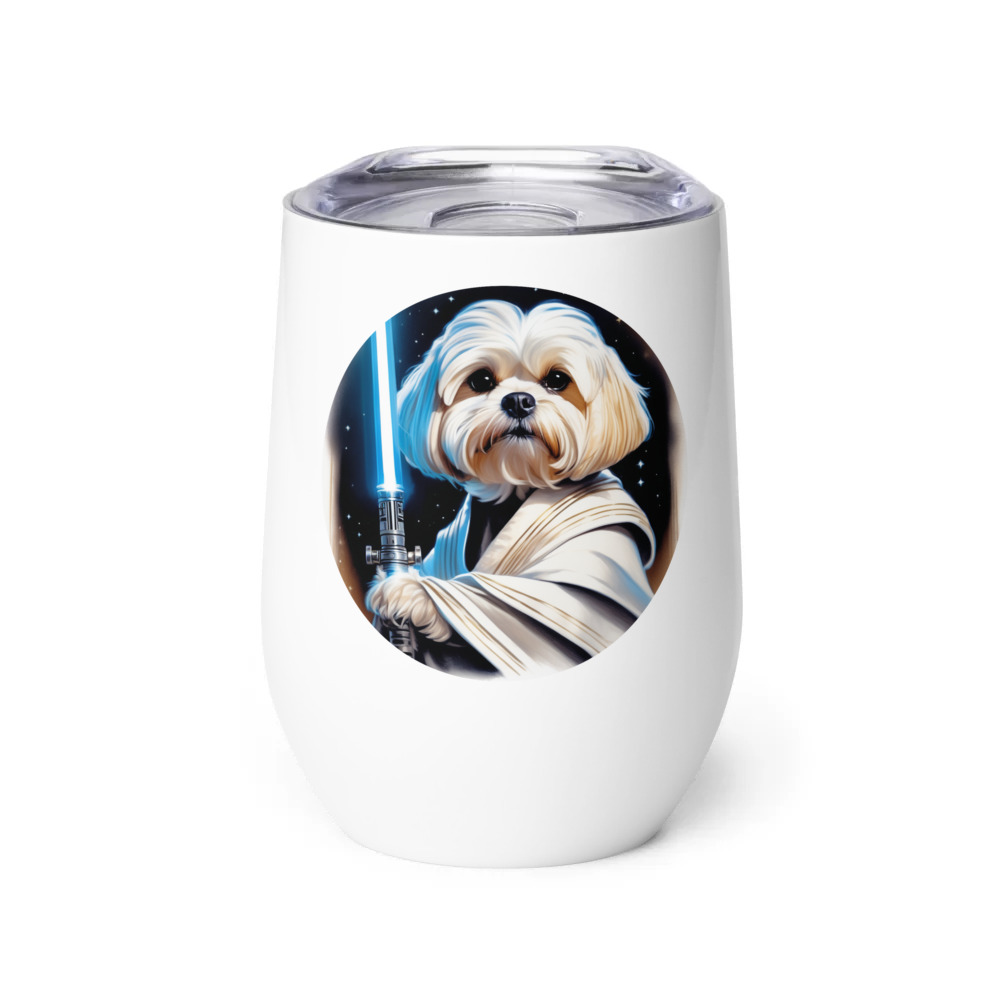 PugMug Custom Maltese Dog Wine Tumbler