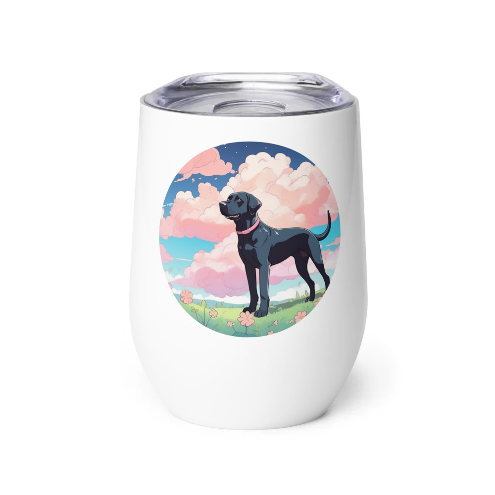 PugMug Custom Black Labrador Retriever Wine Tumbler
