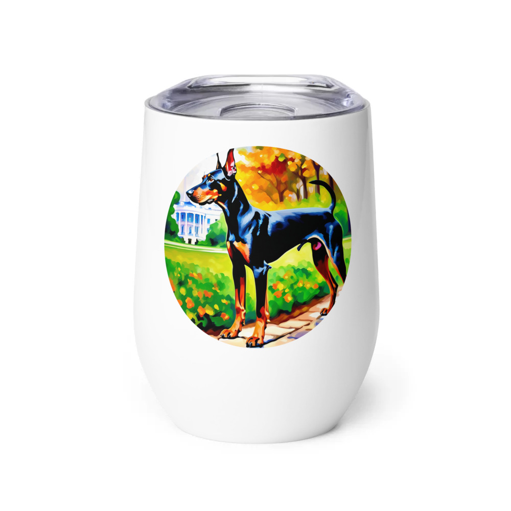 PugMug Custom Doberman Pinscher Wine Tumbler
