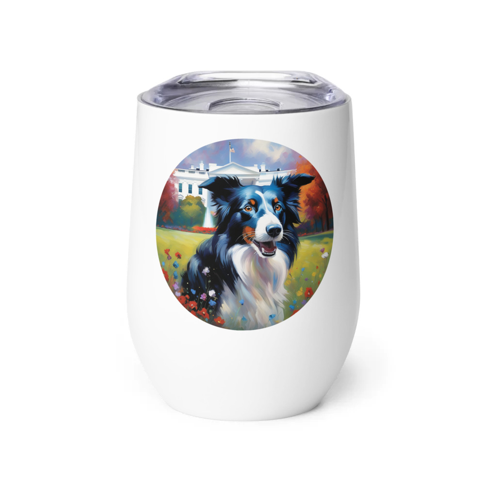 PugMug Custom Border Collie Wine Tumbler