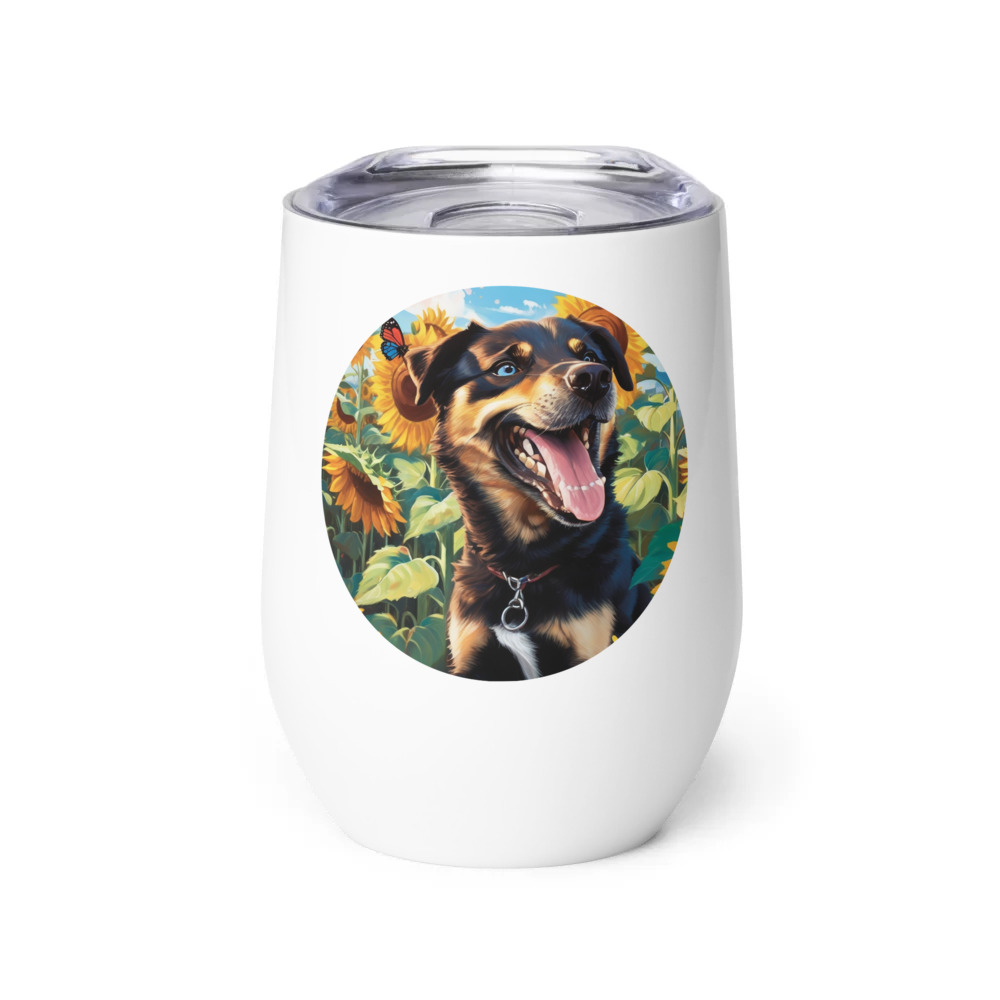 PugMug Custom Blue Wine Tumbler
