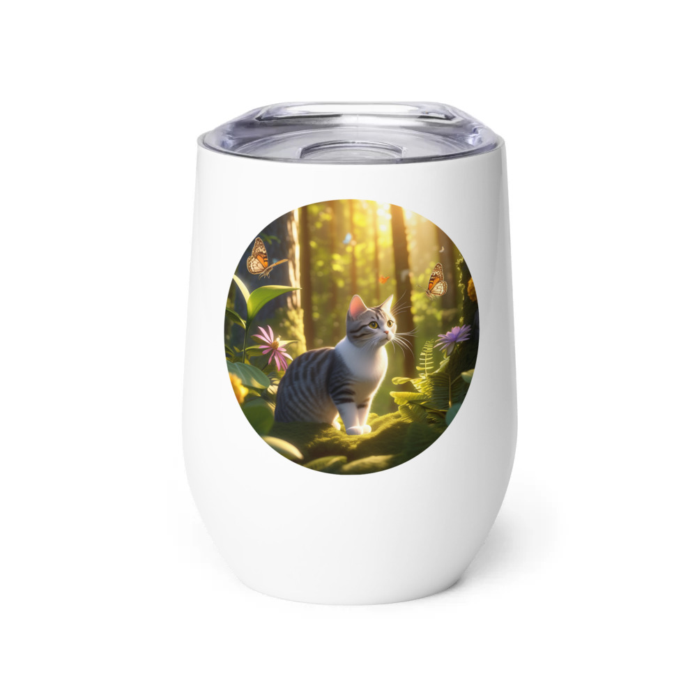 PugMug Custom Tabby American Shorthair Cat Wine Tumbler