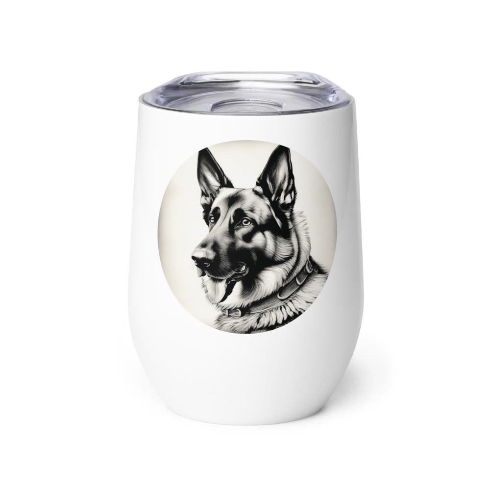 PugMug Custom German Shepherd Dog Wine Tumbler