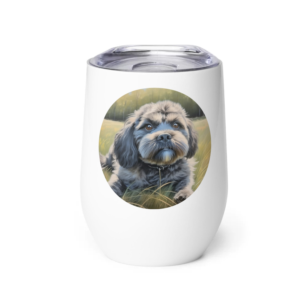 PugMug Custom Lily Wine Tumbler