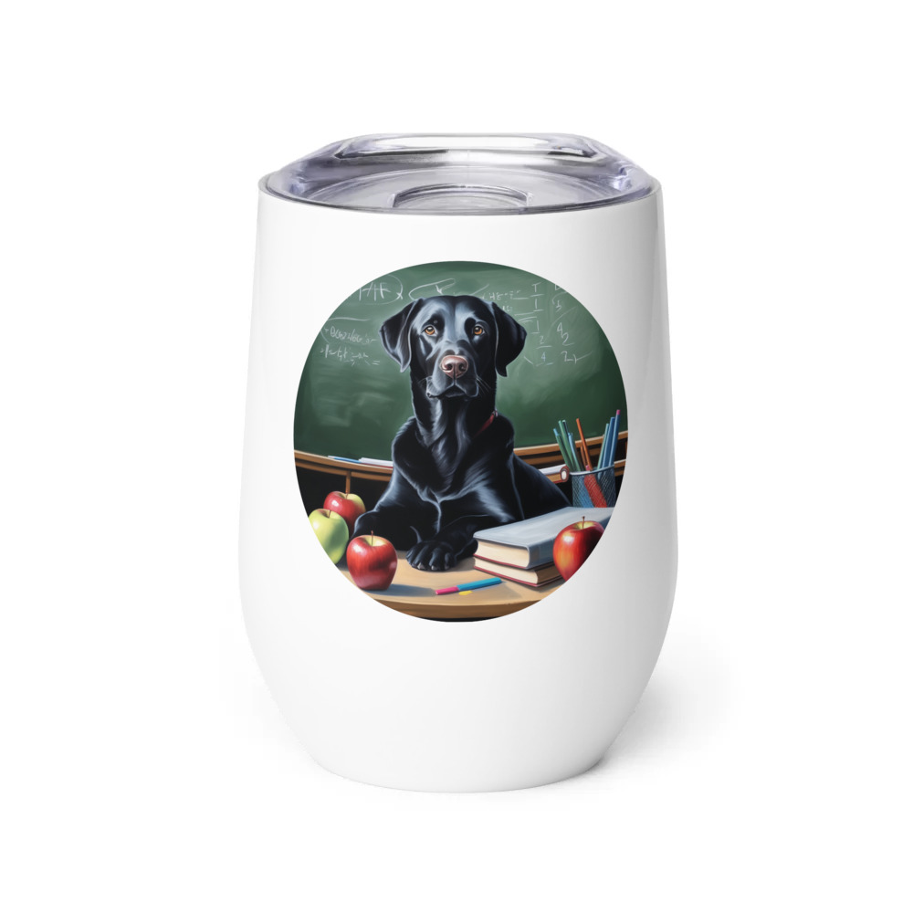 PugMug Custom Black Labrador Retriever Wine Tumbler