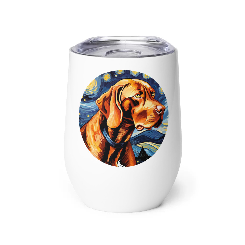 PugMug Custom Vizsla Wine Tumbler