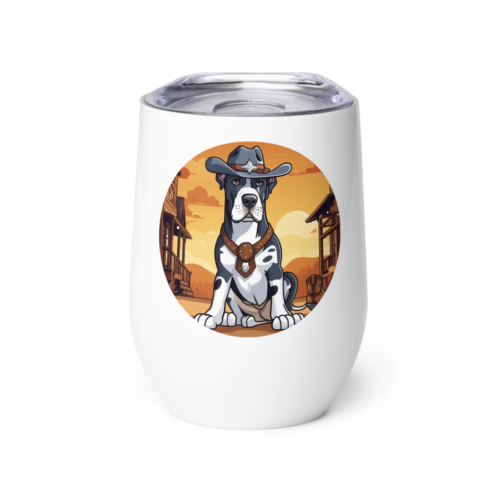 PugMug Custom Great Dane Wine Tumbler