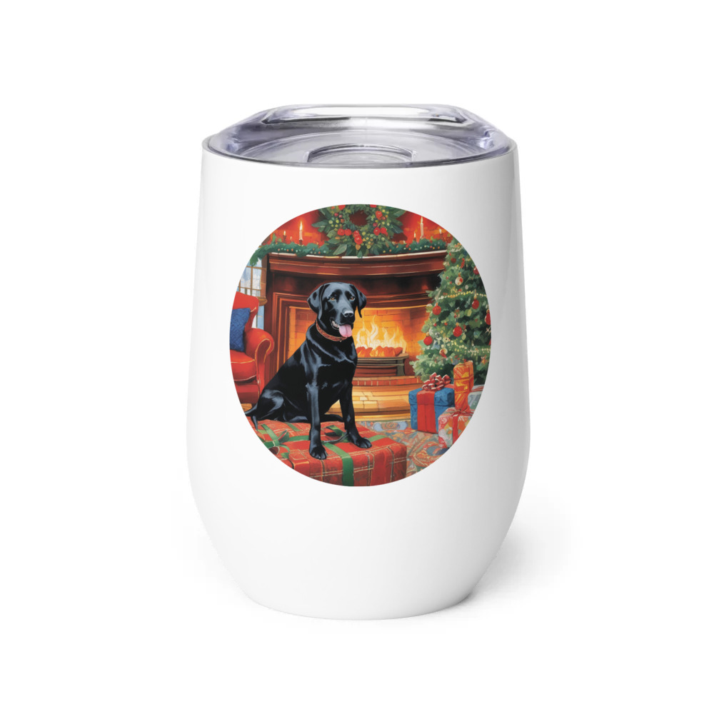 PugMug Custom Black Labrador Retriever Wine Tumbler