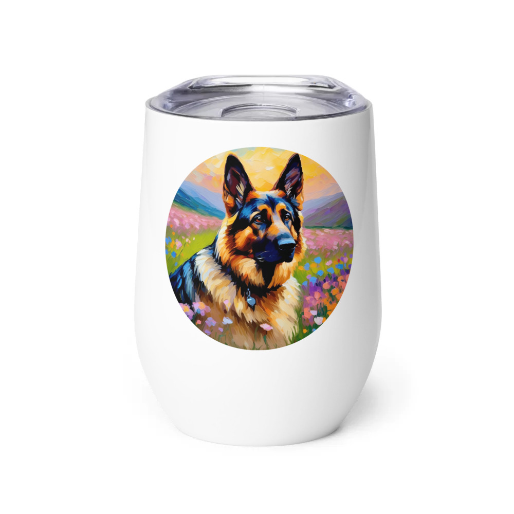 PugMug Custom German Shepherd Dog Wine Tumbler