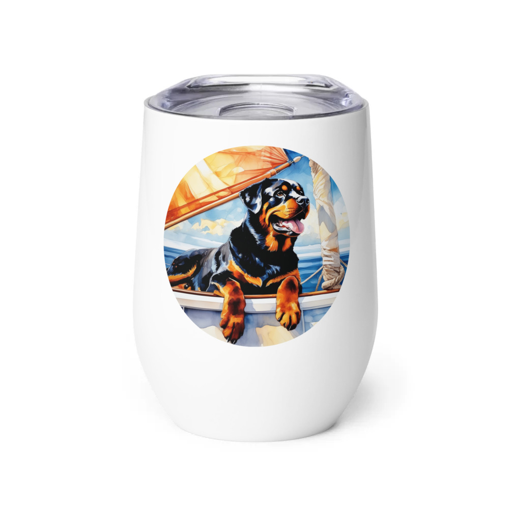 PugMug Custom Rottweiler Wine Tumbler