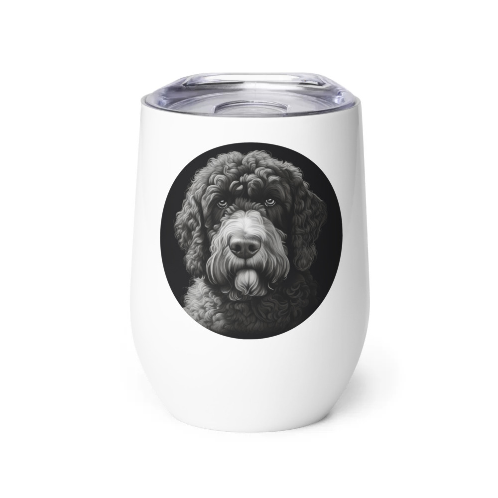 PugMug Custom Portuguese Water Dog Wine Tumbler