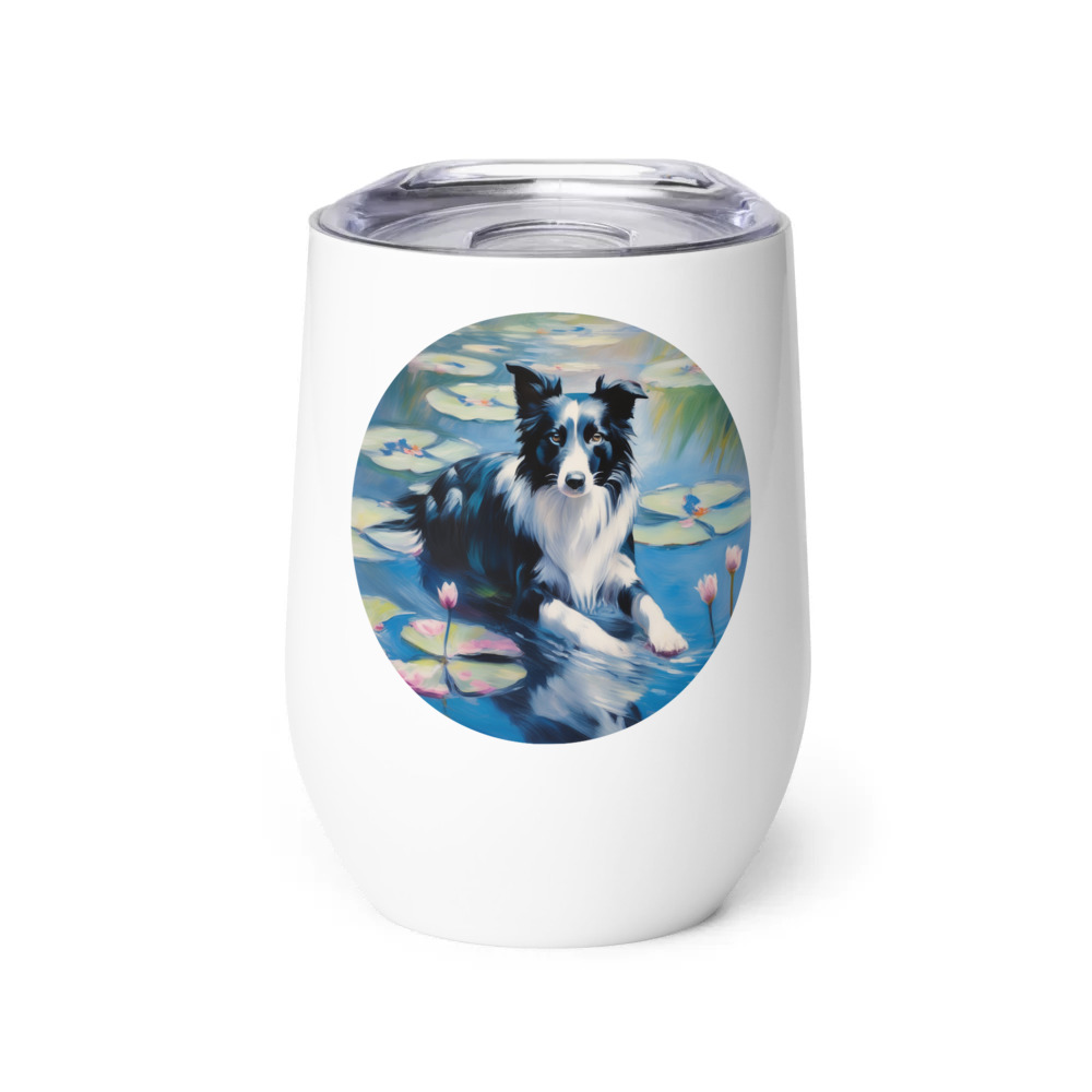 PugMug Custom Border Collie Wine Tumbler