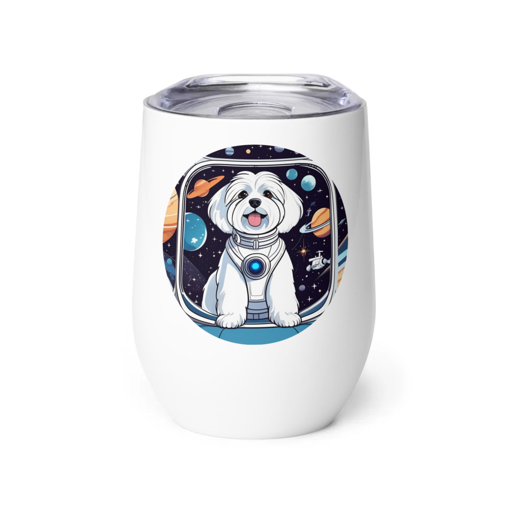 PugMug Custom White Havanese Dog Wine Tumbler