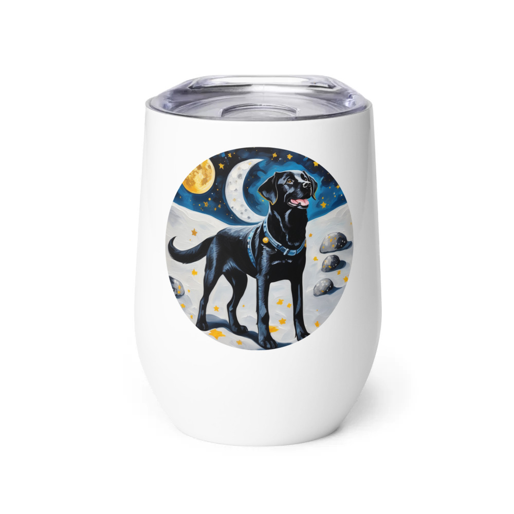 PugMug Custom Black Labrador Retriever Wine Tumbler