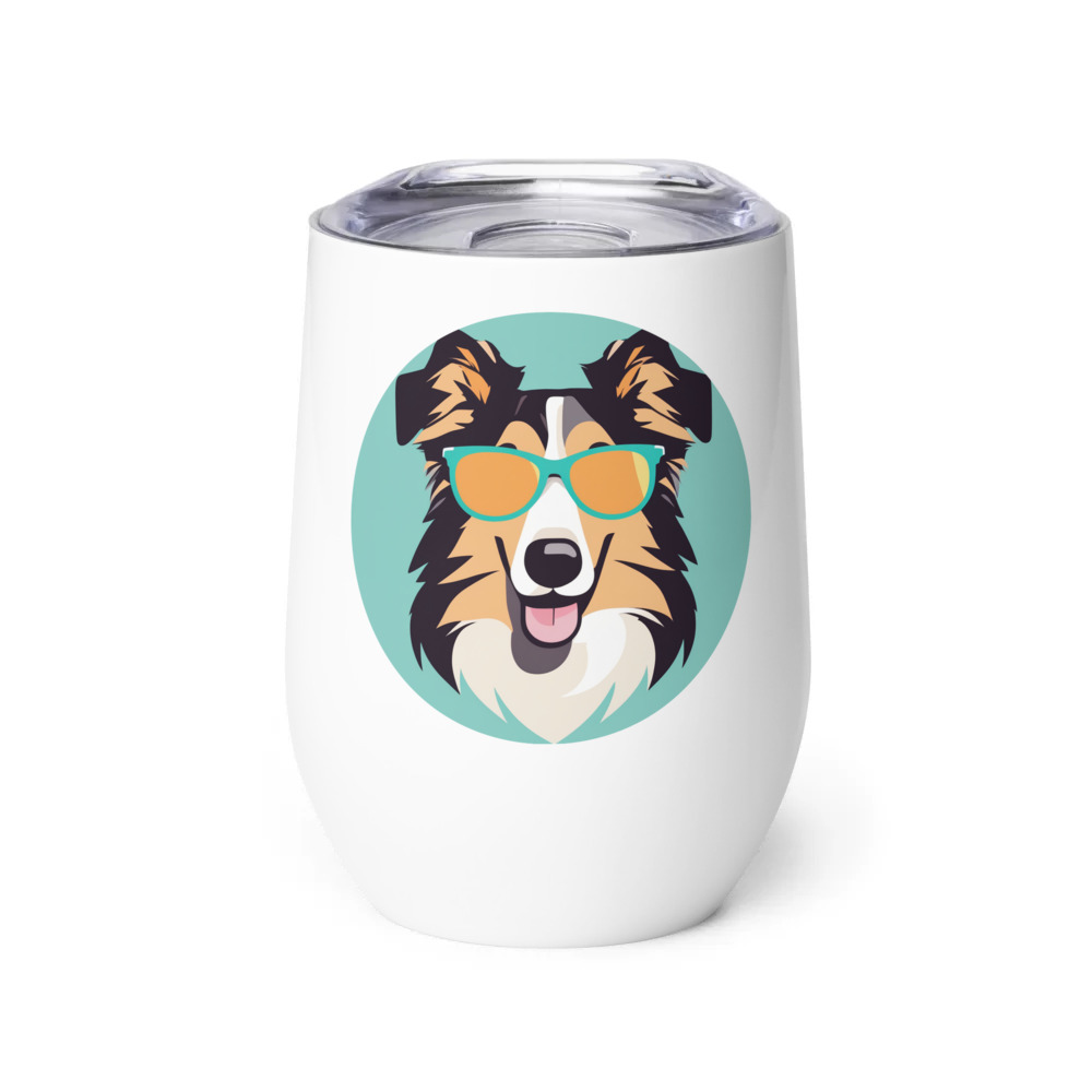 PugMug Custom Collie Wine Tumbler