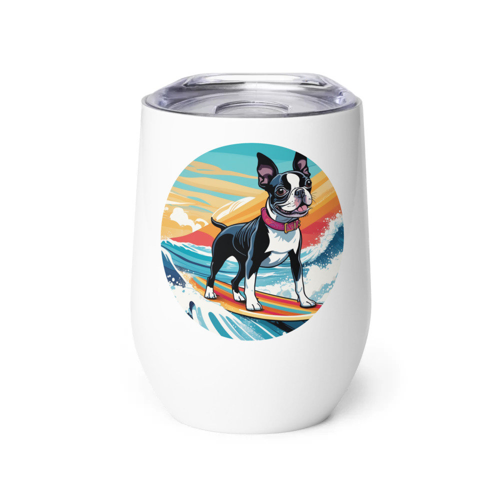 PugMug Custom Boston Terrier Wine Tumbler