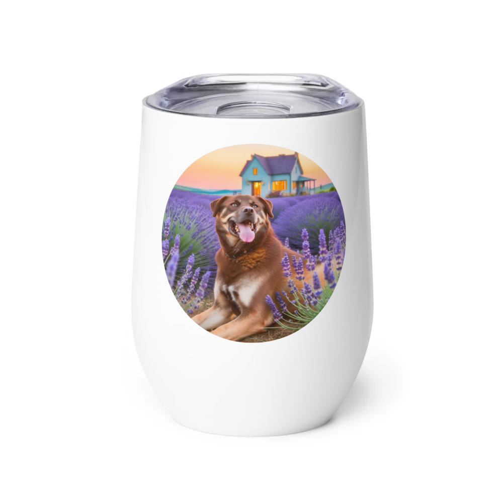PugMug Custom Blue Wine Tumbler