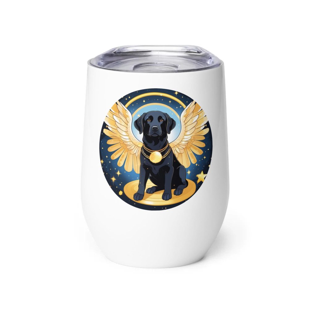 PugMug Custom Black Labrador Retriever Wine Tumbler