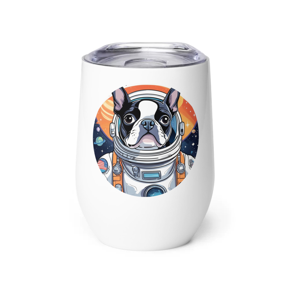 PugMug Custom Boston Terrier Wine Tumbler