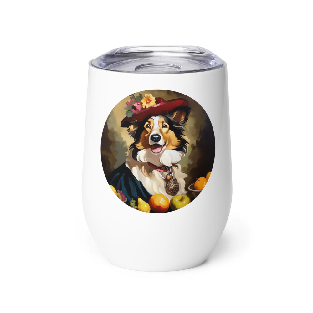 PugMug Custom Collie Wine Tumbler