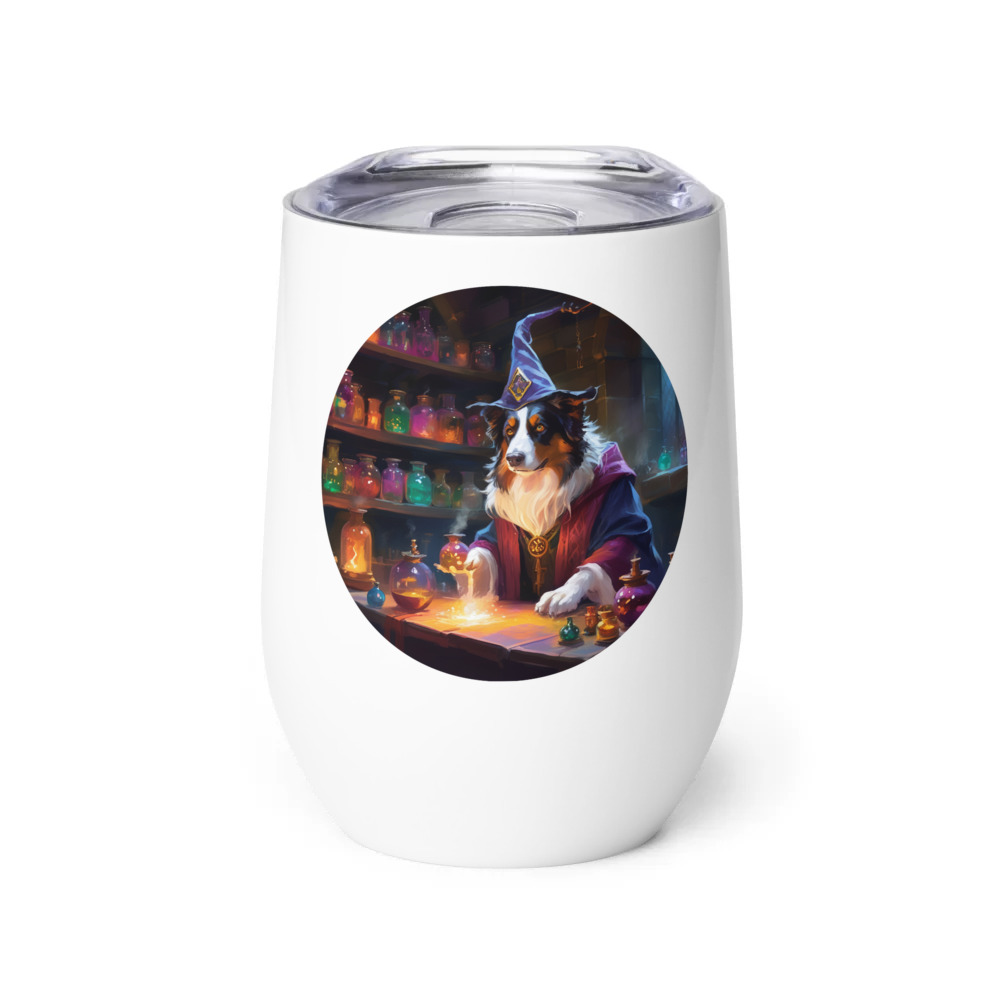 PugMug Custom Miniature American Shepherd Wine Tumbler