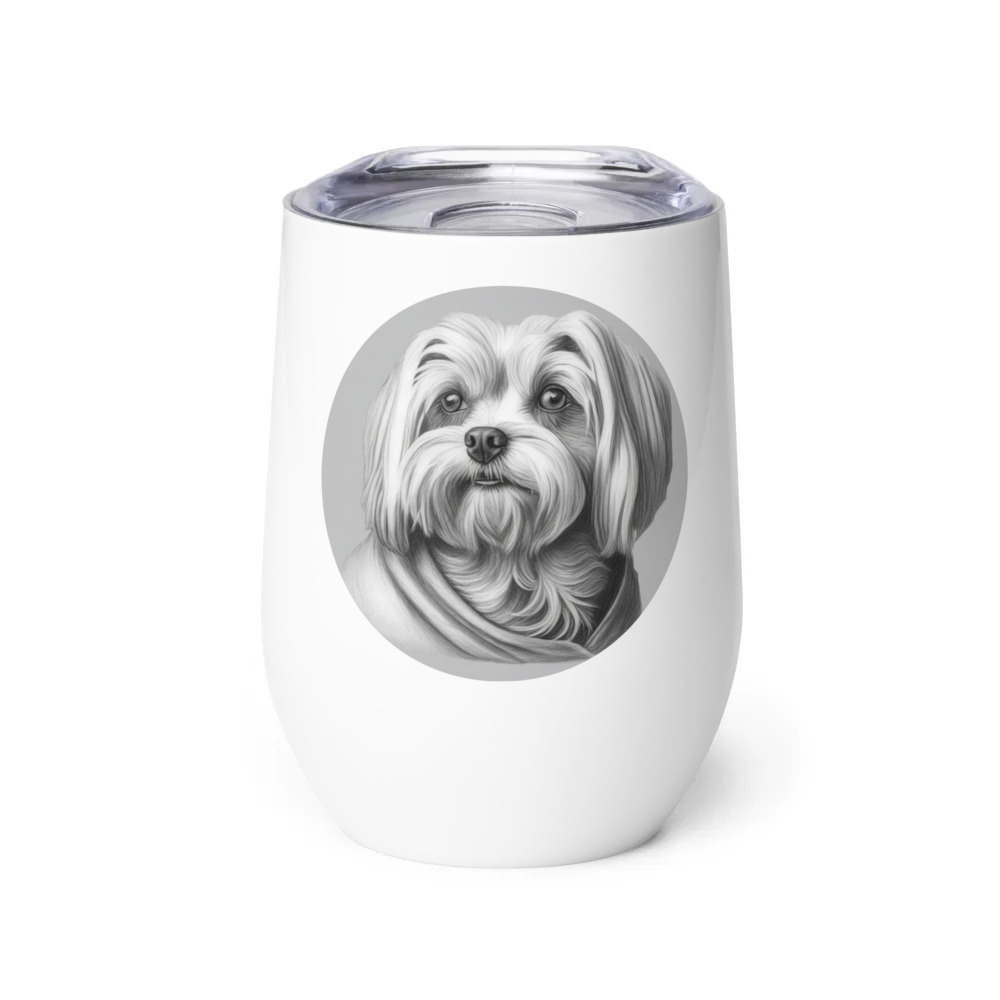 PugMug Custom Maltese Dog Wine Tumbler