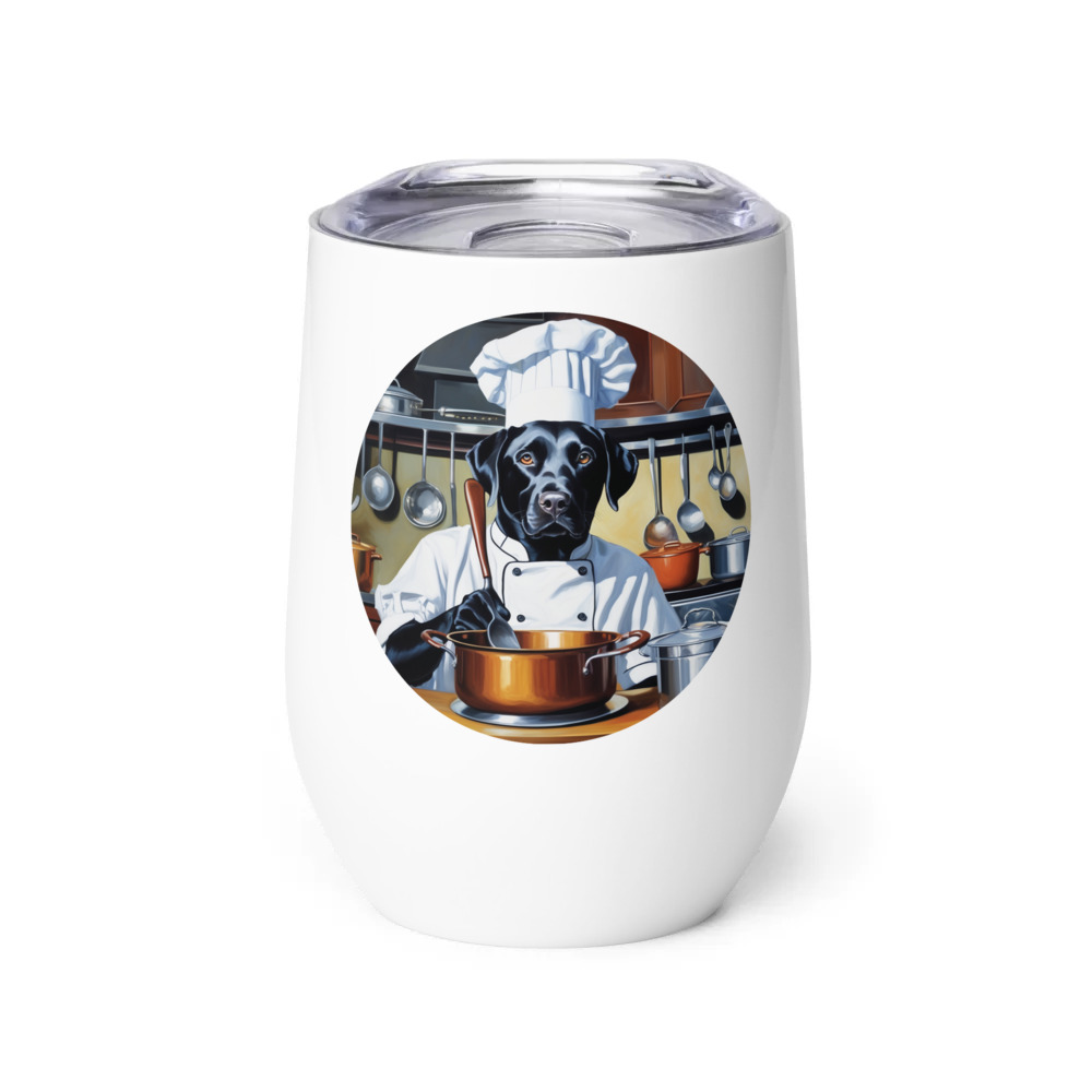 PugMug Custom Black Labrador Retriever Wine Tumbler