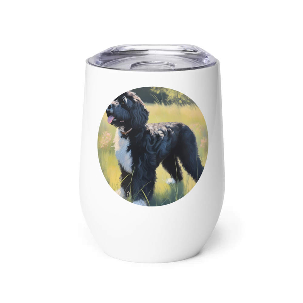 PugMug Custom Portuguese Water Dog Wine Tumbler