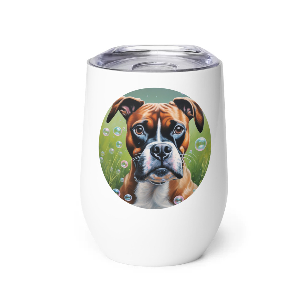 PugMug Custom Boxer Dog Wine Tumbler