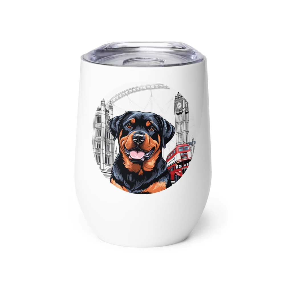 PugMug Custom Rottweiler Wine Tumbler