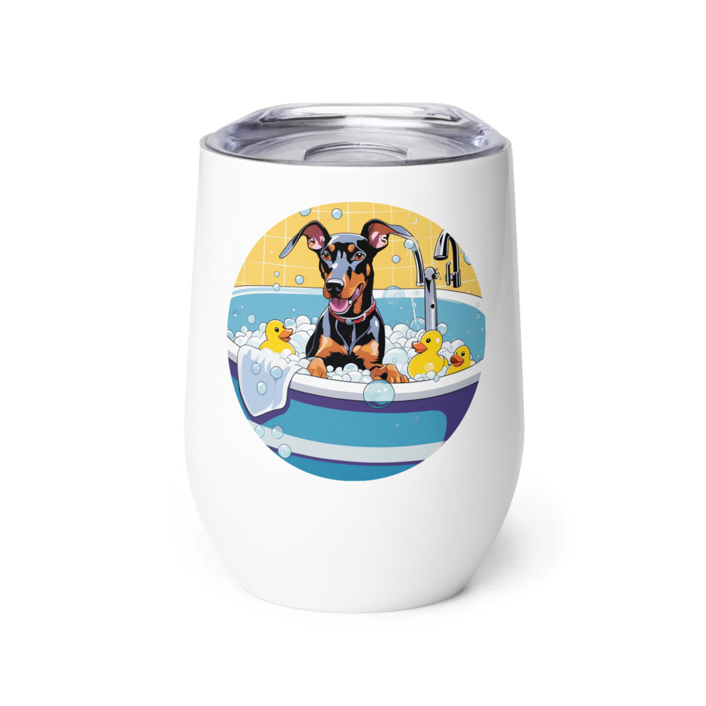 PugMug Custom Doberman Pinscher Wine Tumbler