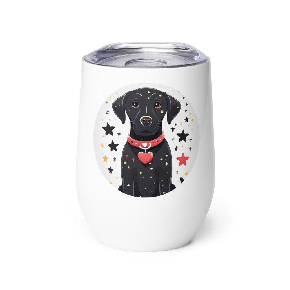 PugMug Custom Black Labrador Retriever Wine Tumbler