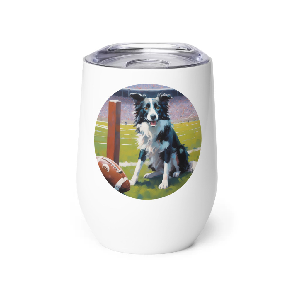 PugMug Custom Border Collie Wine Tumbler
