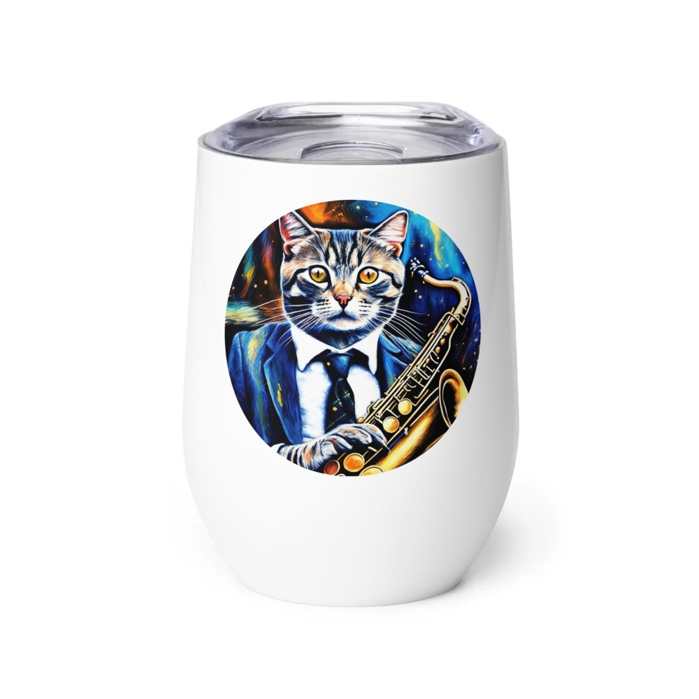 PugMug Custom Tabby Scottish Fold Cat Wine Tumbler