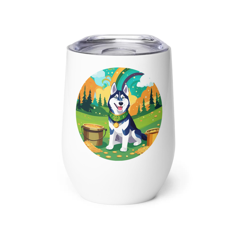 PugMug Custom Siberian Husky Wine Tumbler