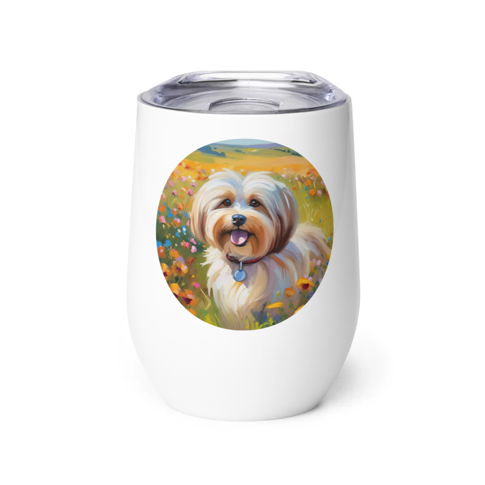 PugMug Custom Tan Havanese Dog Wine Tumbler