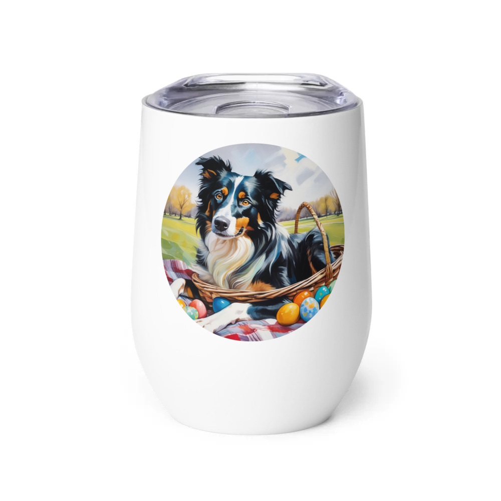 PugMug Custom Border Collie Wine Tumbler