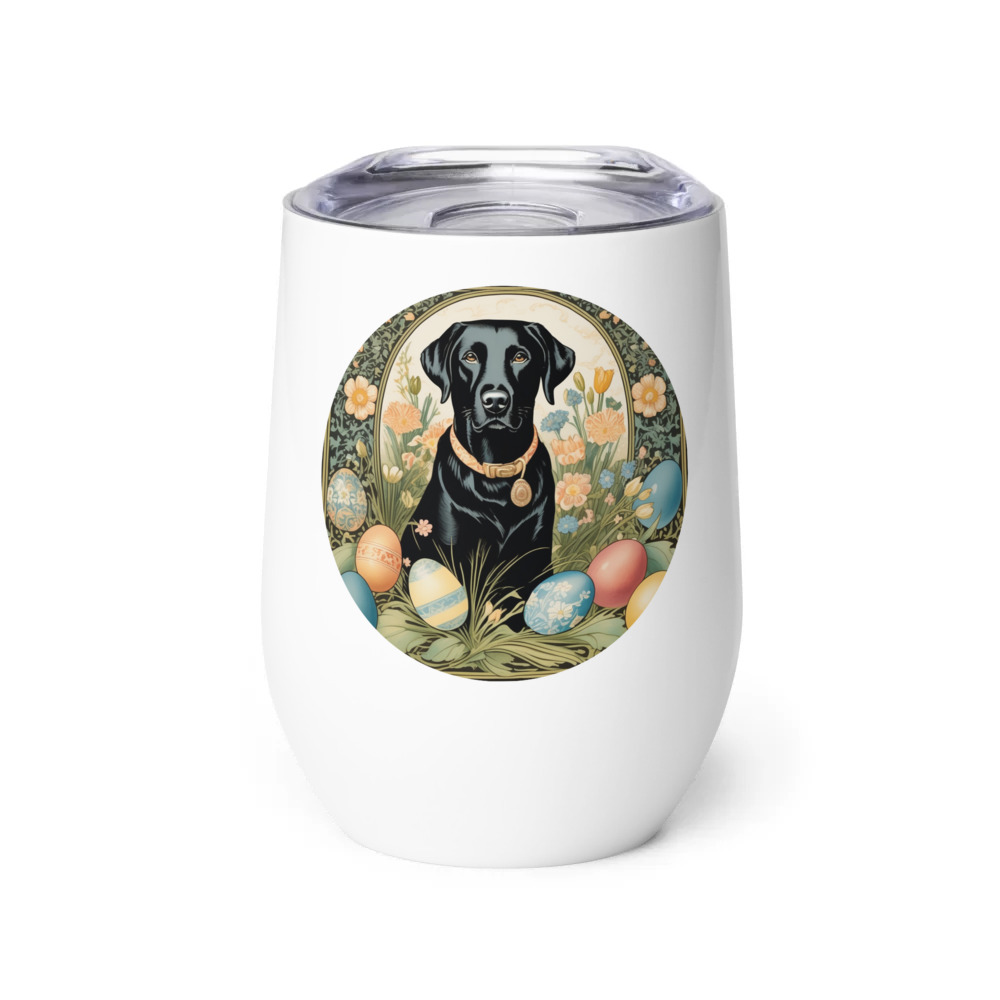 PugMug Custom Black Labrador Retriever Wine Tumbler