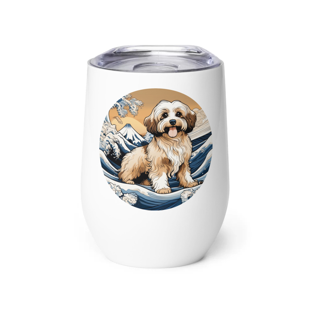 PugMug Custom Tan Havanese Dog Wine Tumbler