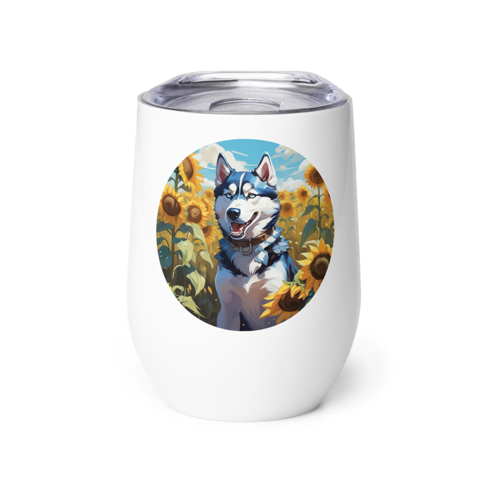 PugMug Custom Siberian Husky Wine Tumbler