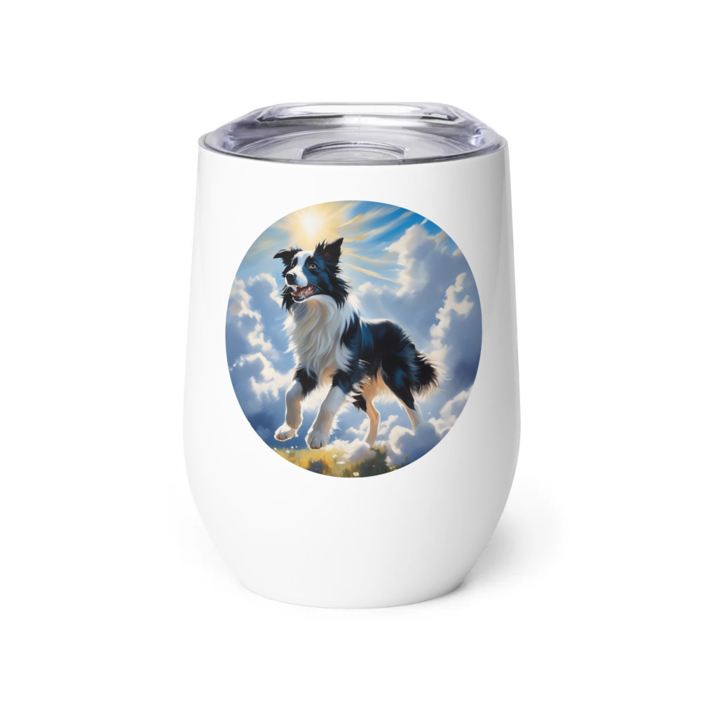 PugMug Custom Border Collie Wine Tumbler