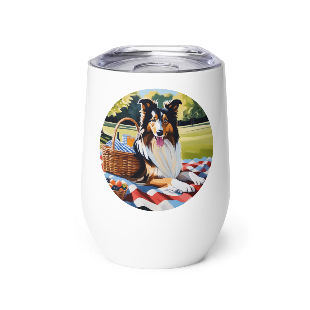 PugMug Custom Collie Wine Tumbler