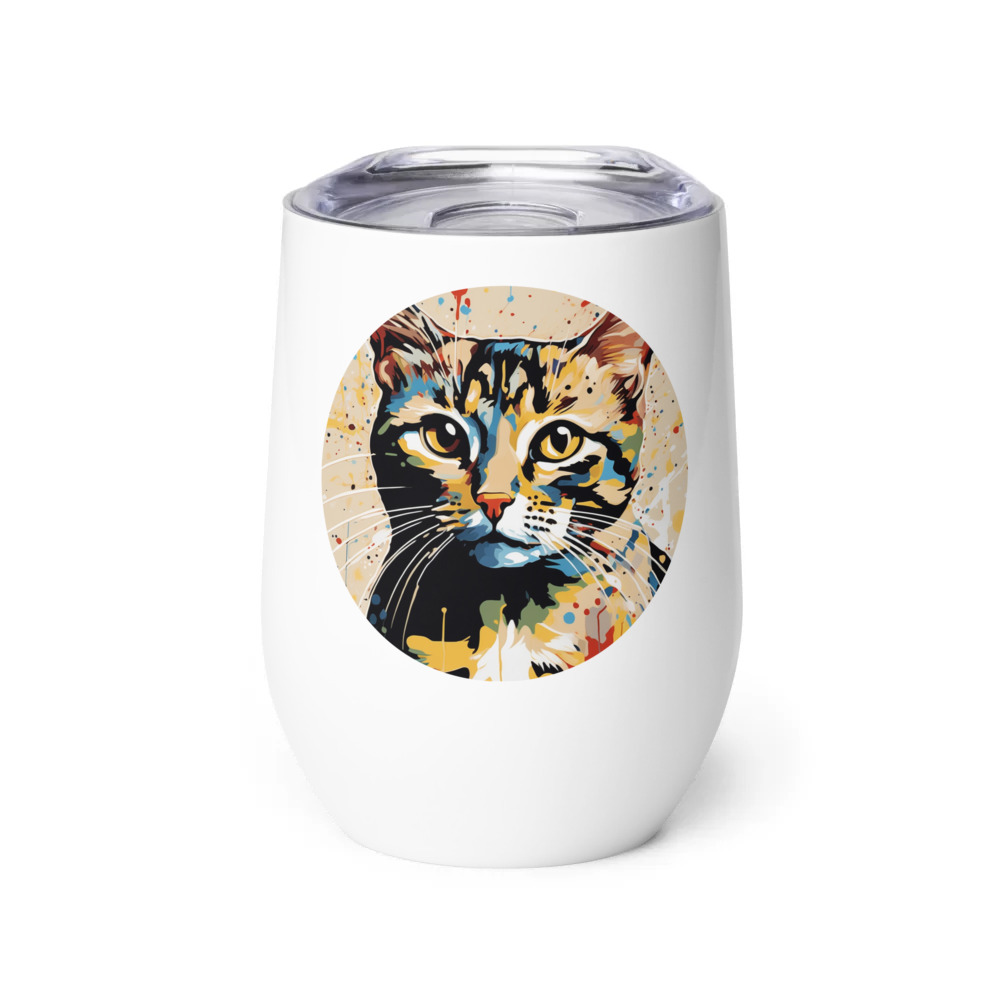 PugMug Custom Tabby Exotic Cat Wine Tumbler