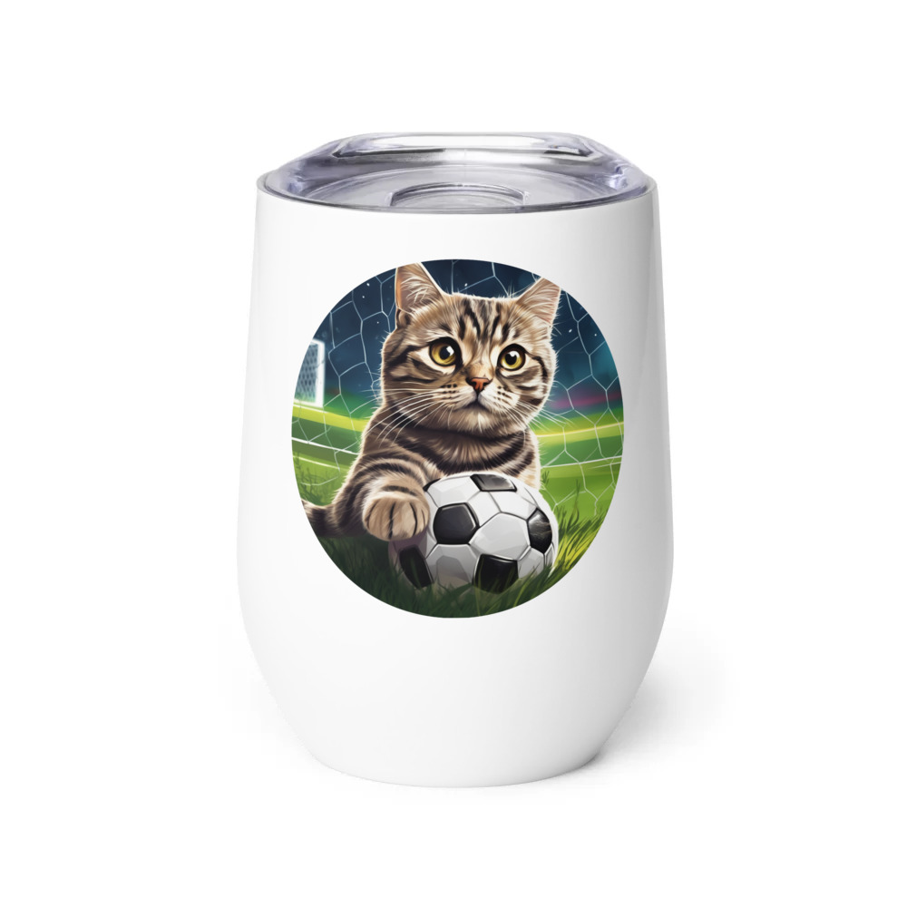 PugMug Custom Tabby Scottish Fold Cat Wine Tumbler
