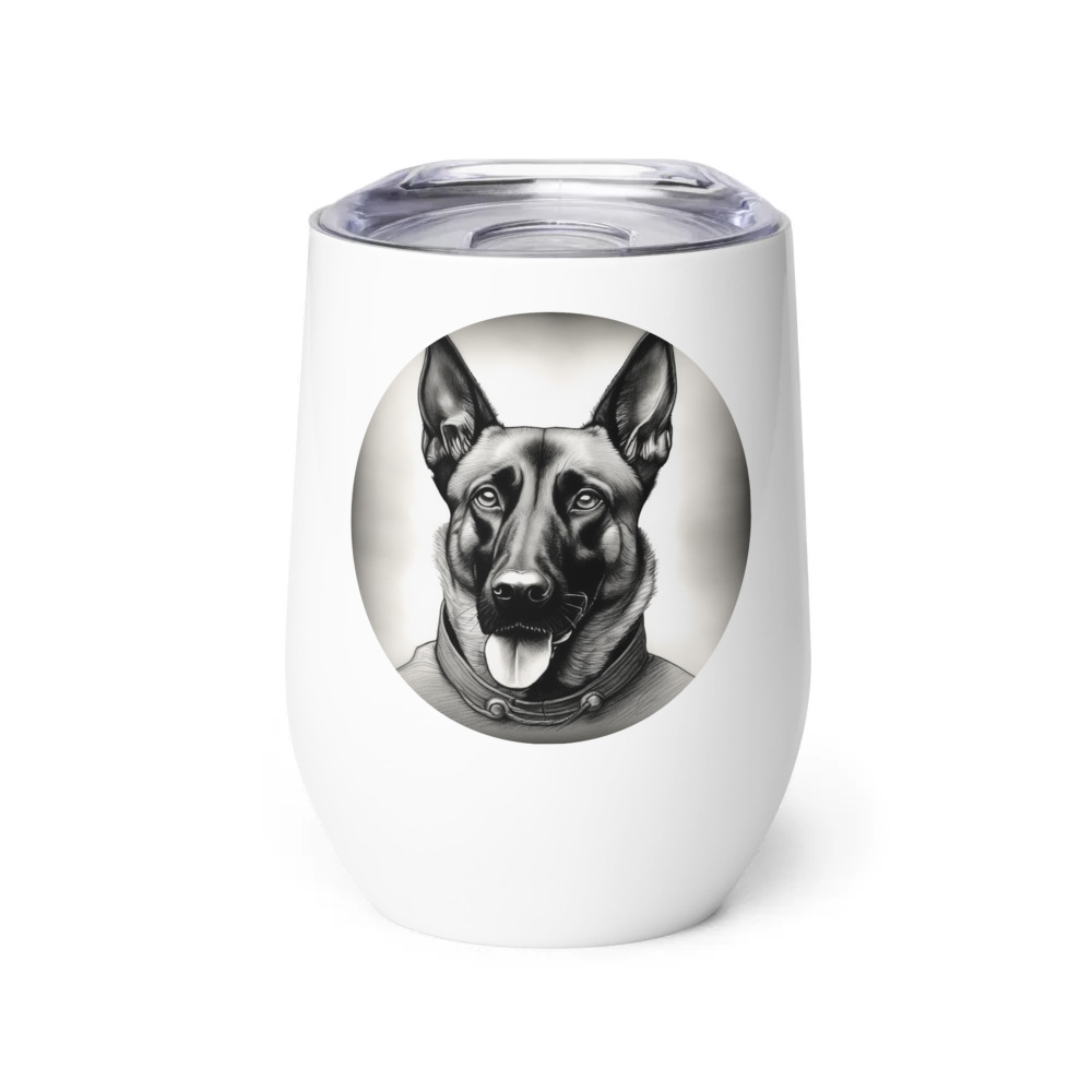 PugMug Custom Belgian Malinois Wine Tumbler