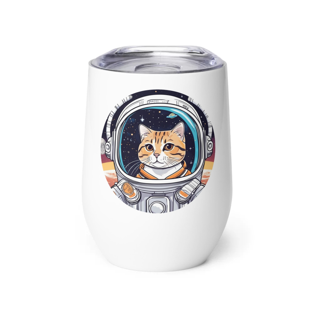 PugMug Custom Tabby Scottish Fold Cat Wine Tumbler